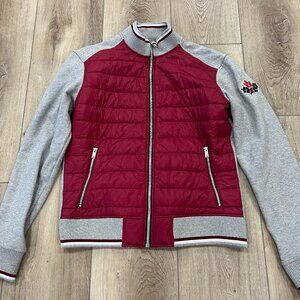 Moose Knuckles Assomption Red / Gray Puffer Front Jacket sz MEDIUM M